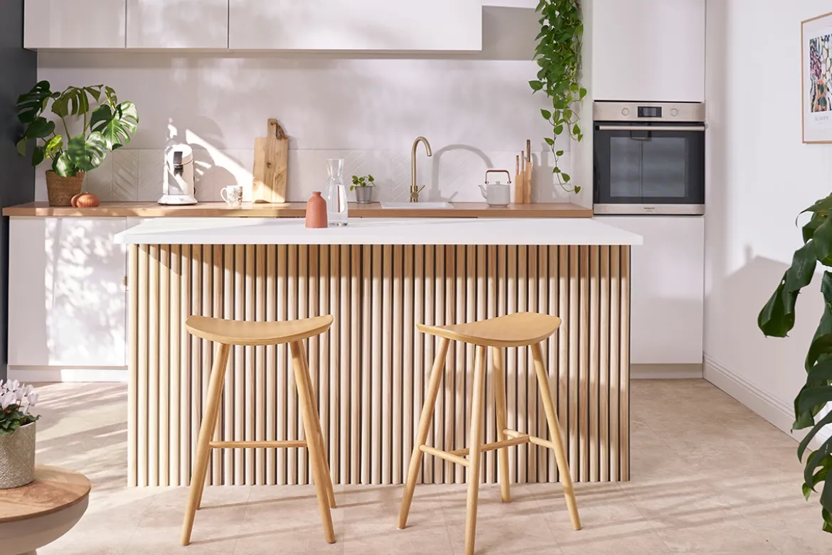Tabourets de bar bois clair H65 cm (lot de 2) DEMORY
