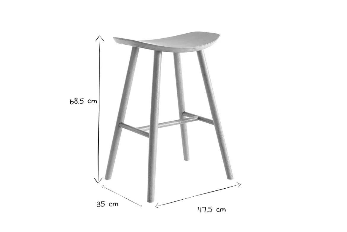 Tabourets de bar bois clair H65 cm (lot de 2) DEMORY