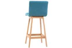 Tabourets de bar bois et bleu canard H65 cm (lot de 2) KLARIS