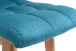Tabourets de bar bois et bleu canard H65 cm (lot de 2) KLARIS
