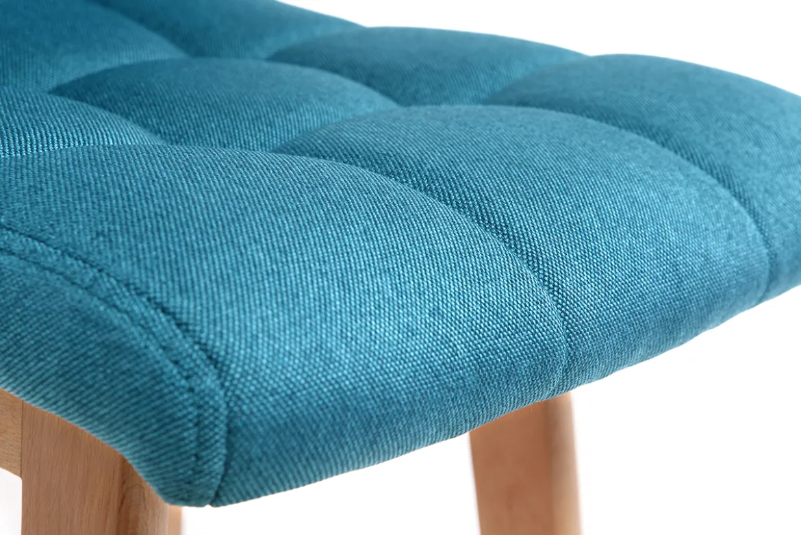 Tabourets de bar bois et bleu canard H65 cm (lot de 2) KLARIS