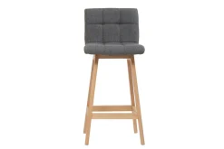 Tabourets de bar bois et gris foncé H65 cm (lot de 2) KLARIS