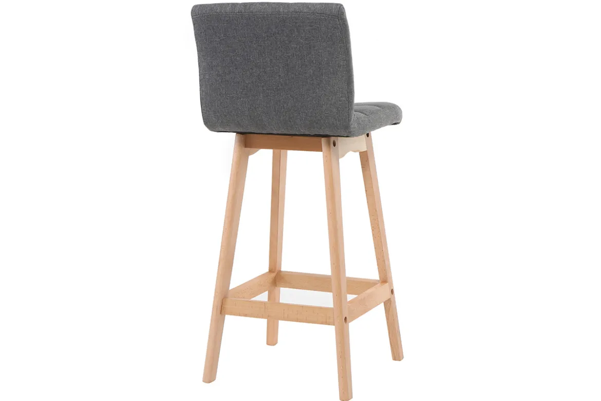 Tabourets de bar bois et gris foncé H65 cm (lot de 2) KLARIS