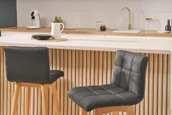 Tabourets de bar bois et gris foncé H65 cm (lot de 2) KLARIS