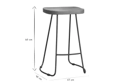 Tabourets de bar bois manguier massif et métal 65 cm (lot de 2) RUNKO