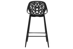 Tabourets de bar design avec motif baroque noir H66 cm (lot de 2) BAROCCA