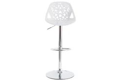 Tabourets de bar design avec motif baroque blanc (lot de 2) BAROCCA