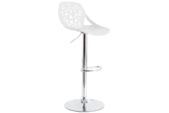Tabourets de bar design avec motif baroque blanc (lot de 2) BAROCCA