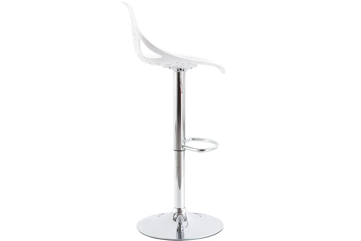 Tabourets de bar design avec motif baroque blanc (lot de 2) BAROCCA