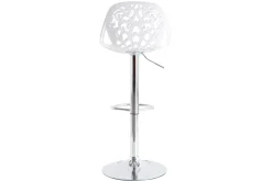 Tabourets de bar design avec motif baroque blanc (lot de 2) BAROCCA