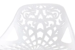 Tabourets de bar design avec motif baroque blanc (lot de 2) BAROCCA