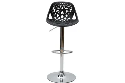 Tabourets de bar design avec motif baroque noir (lot de 2) BAROCCA