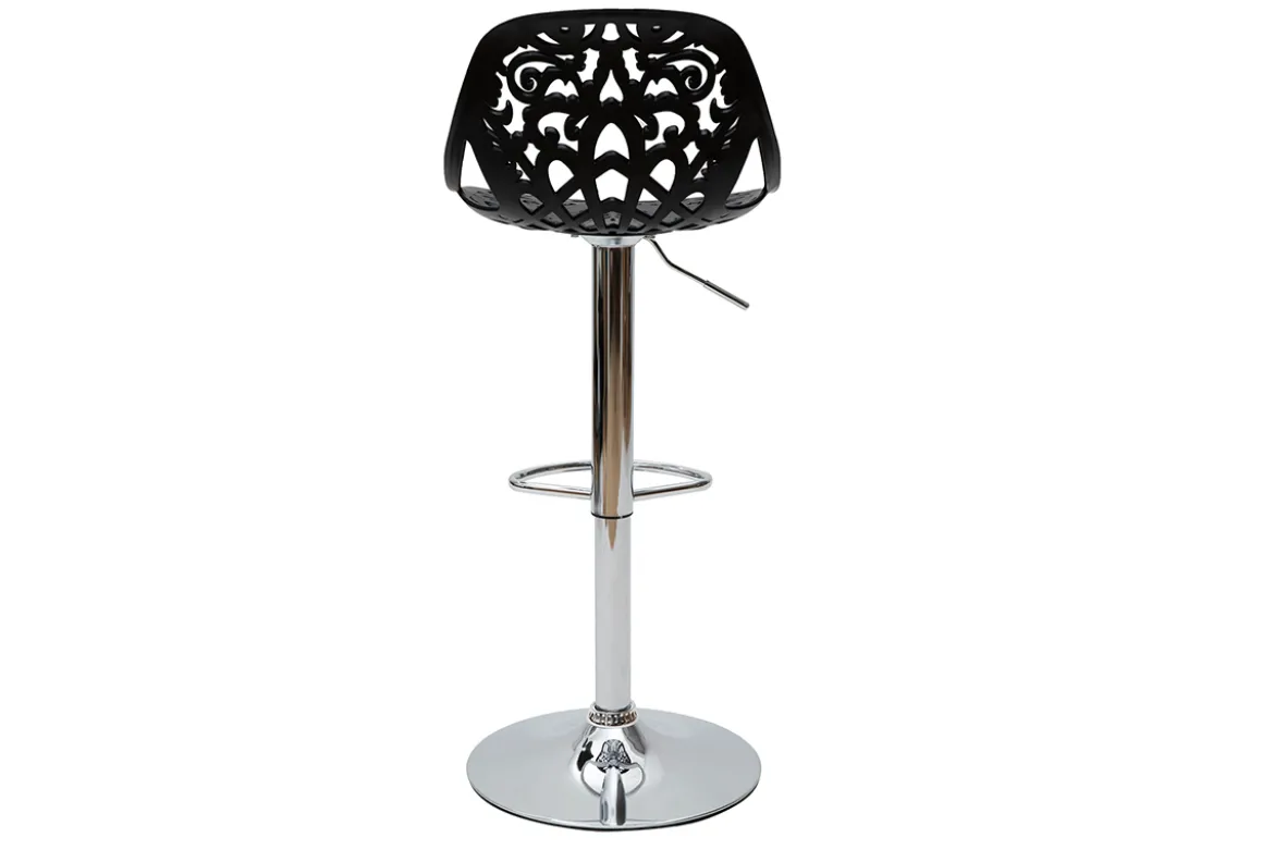 Tabourets de bar design avec motif baroque noir (lot de 2) BAROCCA