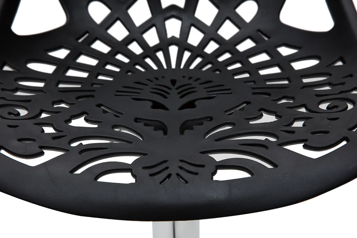 Tabourets de bar design avec motif baroque noir (lot de 2) BAROCCA