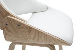Tabourets de bar design blancs et bois clair H70 cm (lot de 2) CLASH