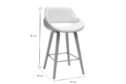 Tabourets de bar design blancs et bois clair H70 cm (lot de 2) CLASH