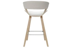 Tabourets de bar design blanc et bois clair H65 cm (lot de 2) SYRAH
