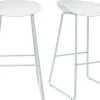 Tabourets de bar design blancs H75 cm (lot de 2) PEBBLE