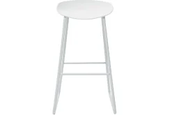 Tabourets de bar design blancs H75 cm (lot de 2) PEBBLE
