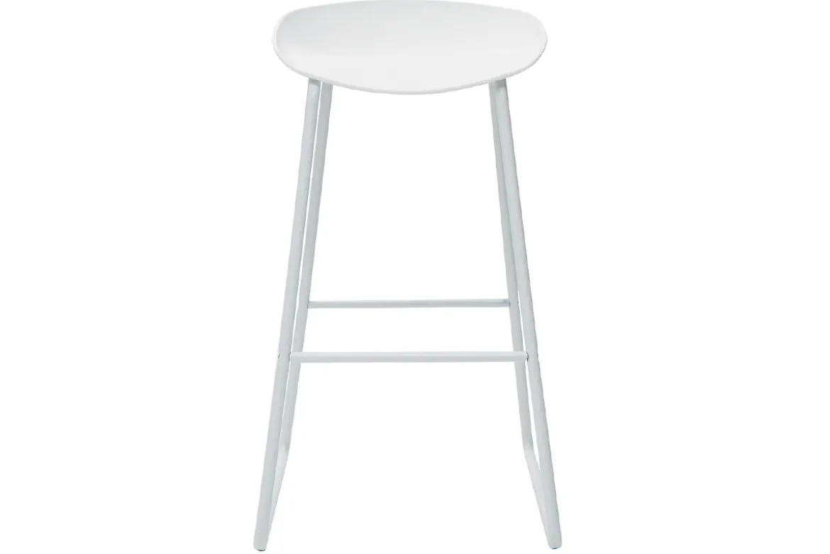 Tabourets de bar design blancs H75 cm (lot de 2) PEBBLE