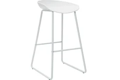 Tabourets de bar design blancs H75 cm (lot de 2) PEBBLE
