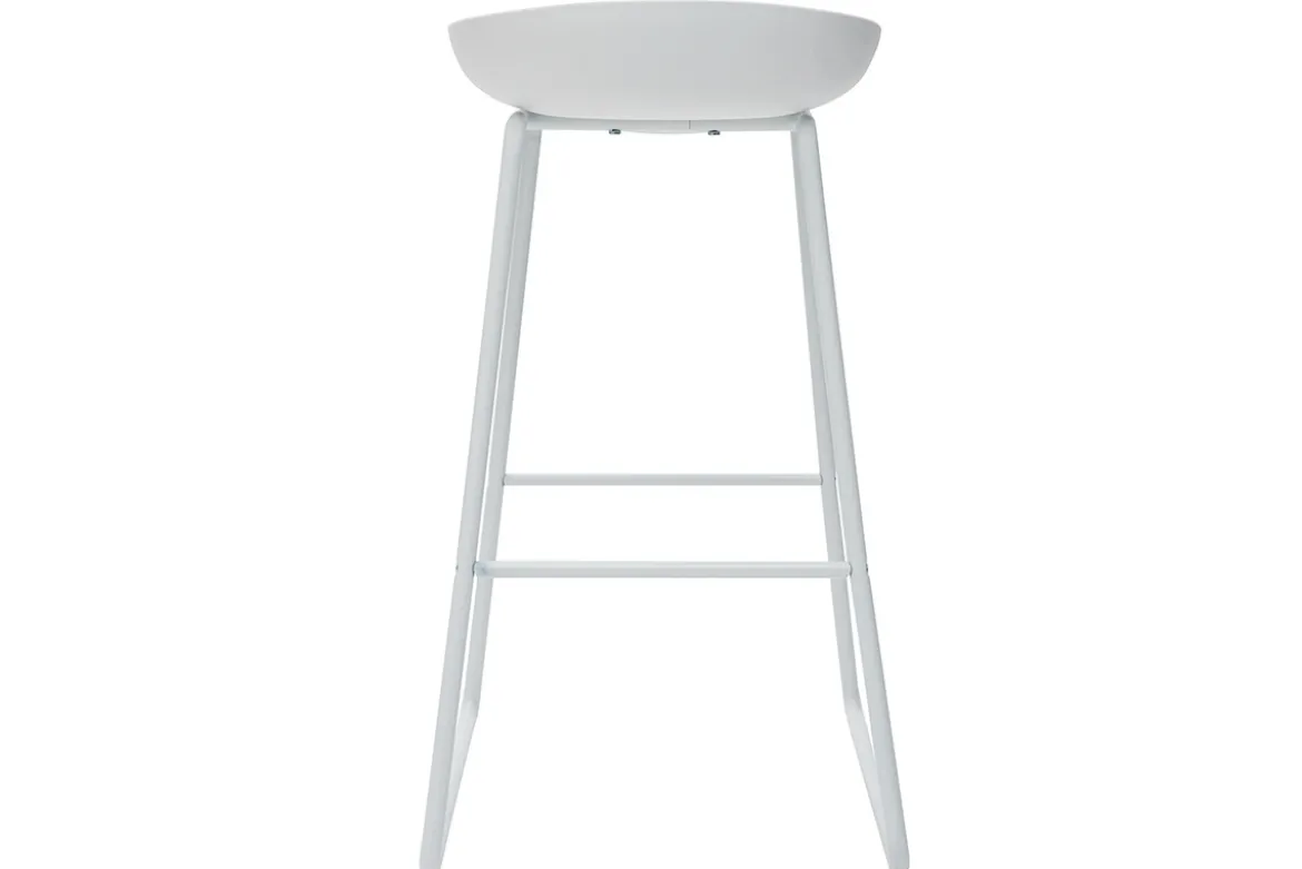 Tabourets de bar design blancs H75 cm (lot de 2) PEBBLE