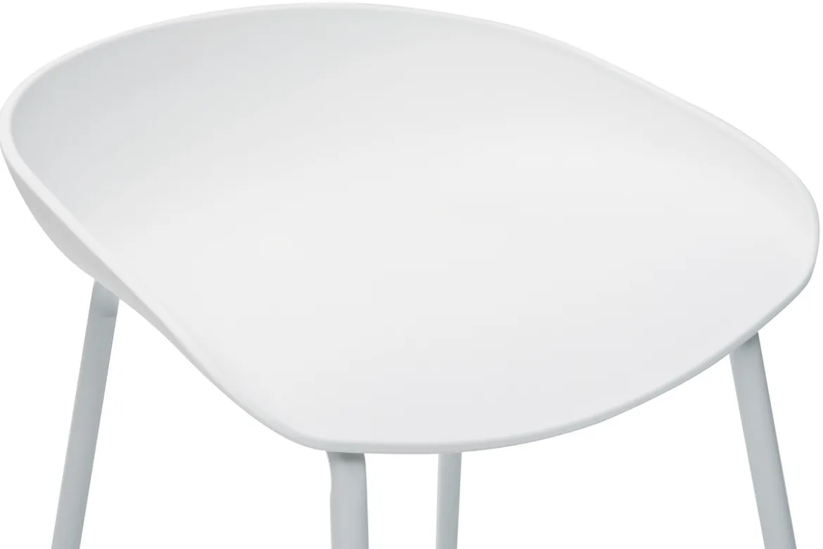 Tabourets de bar design blancs H75 cm (lot de 2) PEBBLE