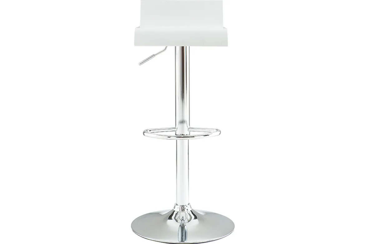 Tabourets de bar design blancs et acier chromé (lot de 2) SURF V2