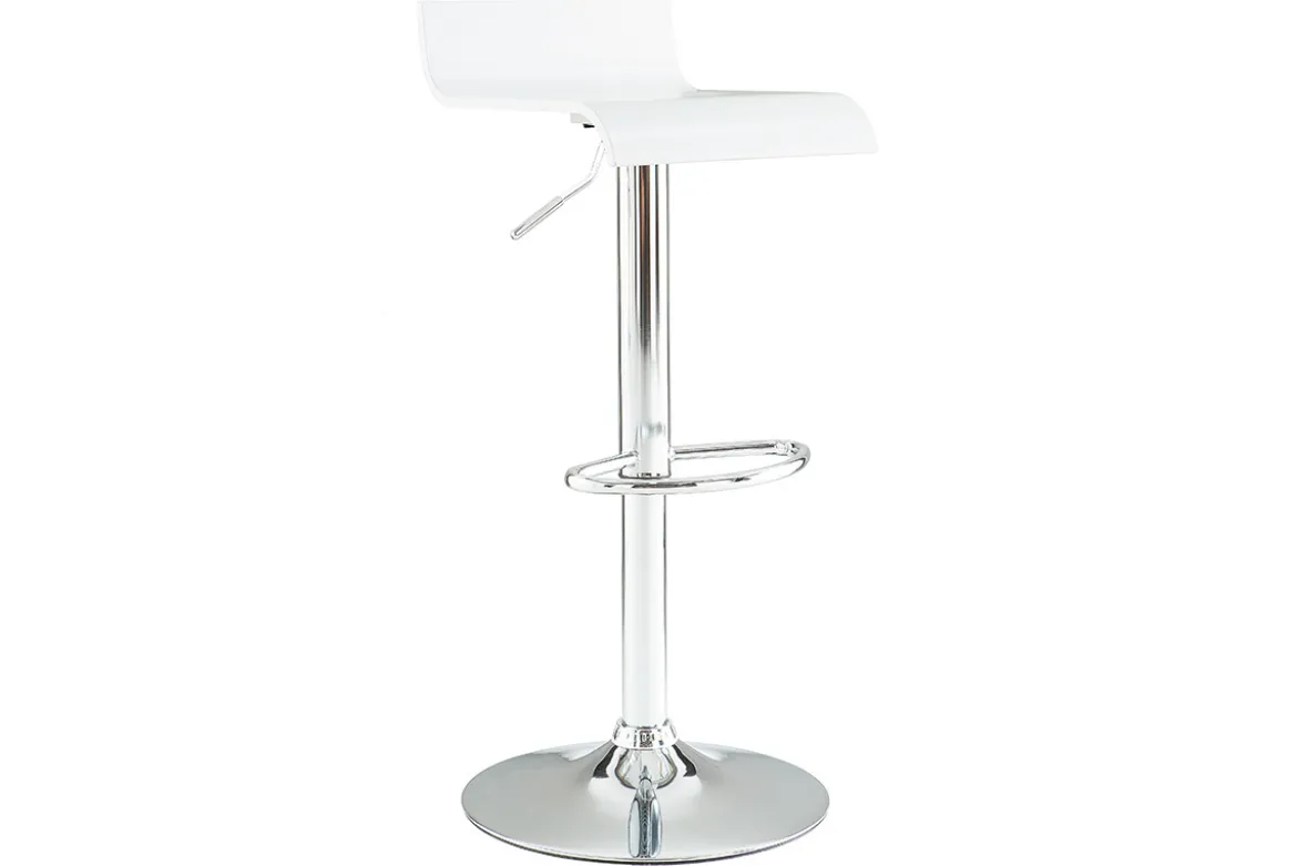 Tabourets de bar design blancs et acier chromé (lot de 2) SURF V2