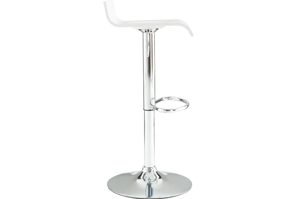 Tabourets de bar design blancs et acier chromé (lot de 2) SURF V2