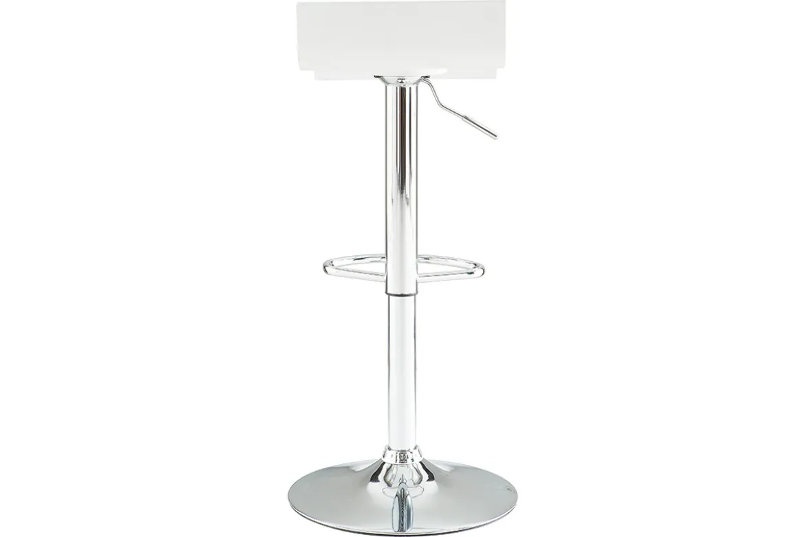 Tabourets de bar design blancs et acier chromé (lot de 2) SURF V2