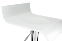 Tabourets de bar design blancs et acier chromé (lot de 2) SURF V2