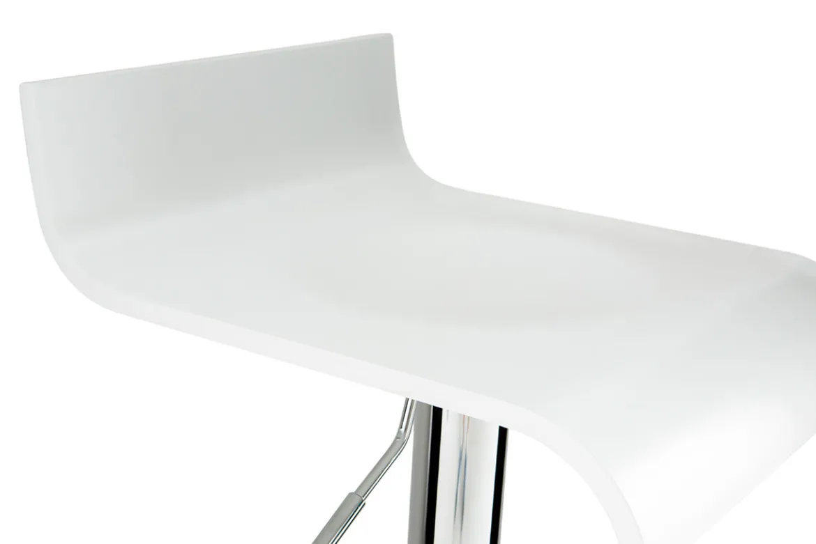 Tabourets de bar design blancs et acier chromé (lot de 2) SURF V2