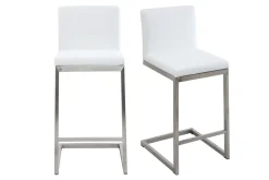 Tabourets de bar design blancs avec pieds métal (lot de 2) STELLAR