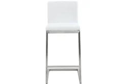 Tabourets de bar design blancs avec pieds métal (lot de 2) STELLAR