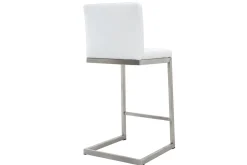 Tabourets de bar design blancs avec pieds métal (lot de 2) STELLAR