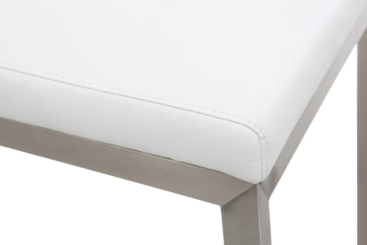 Tabourets de bar design blancs avec pieds métal (lot de 2) STELLAR