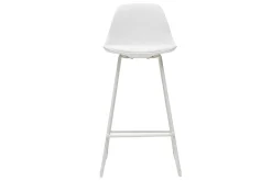 Tabourets de bar design blancs pieds métal 66 cm (lot de 2) FRANZ
