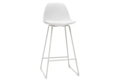 Tabourets de bar design blancs pieds métal 66 cm (lot de 2) FRANZ