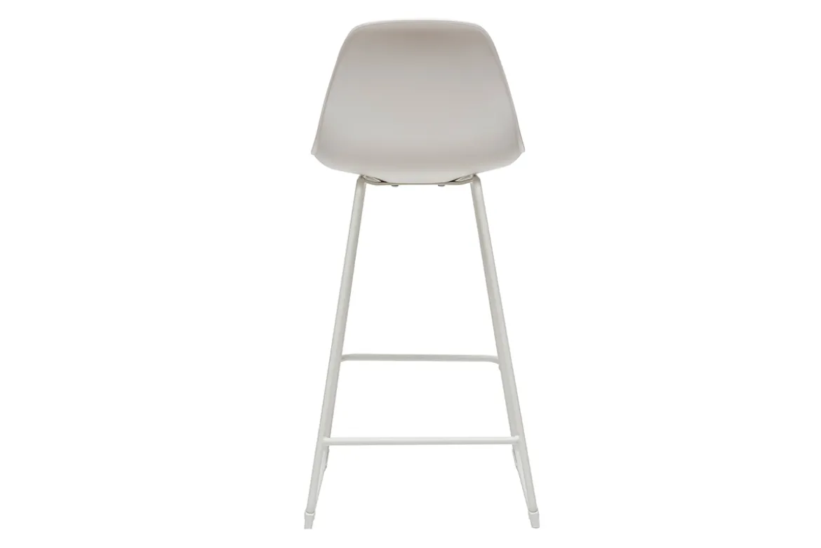 Tabourets de bar design blancs pieds métal 66 cm (lot de 2) FRANZ
