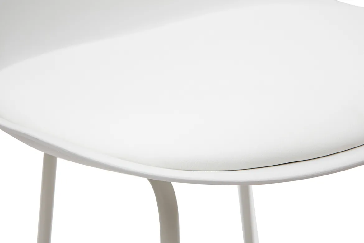 Tabourets de bar design blancs pieds métal 66 cm (lot de 2) FRANZ