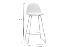 Tabourets de bar design blancs pieds métal 66 cm (lot de 2) FRANZ