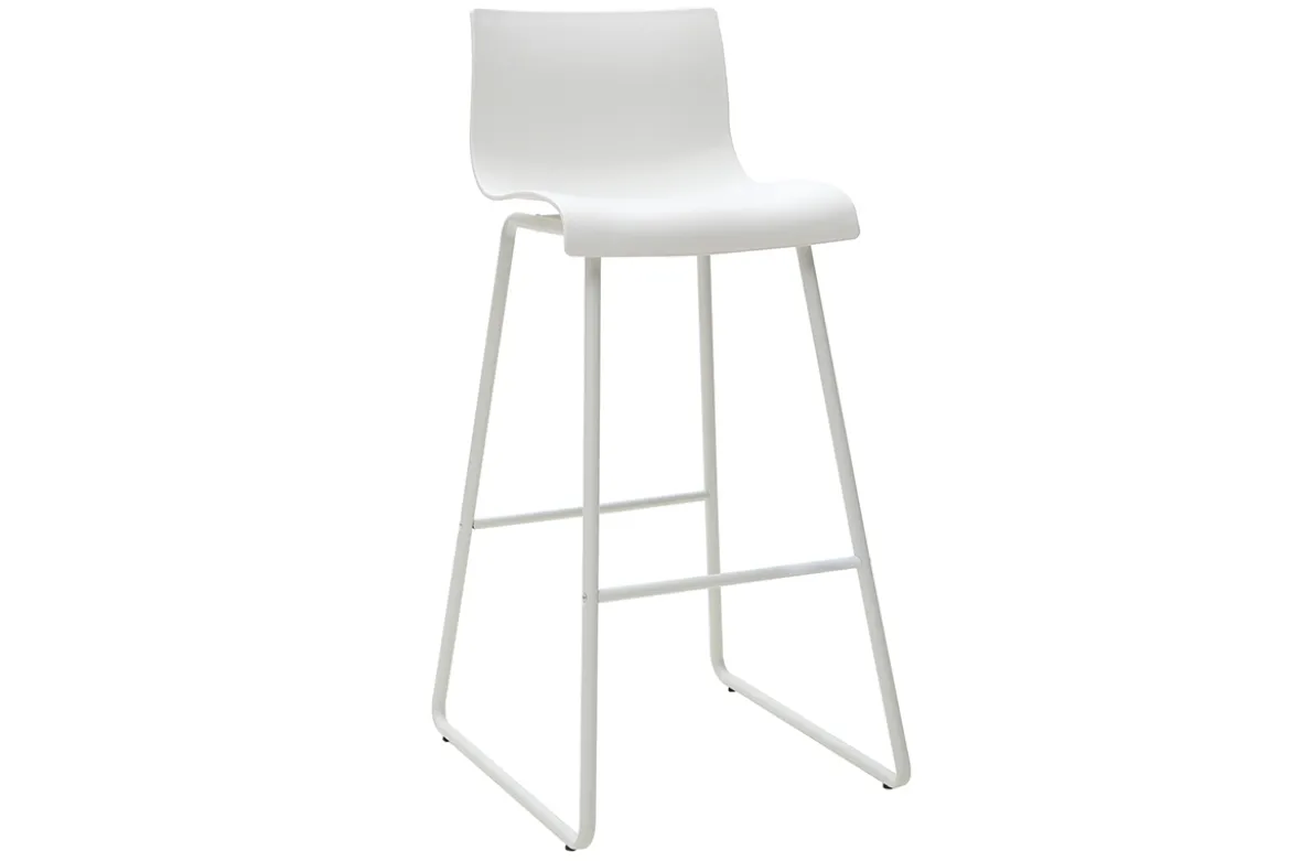 Tabourets de bar design blanc 76 cm (lot de 2) ONA