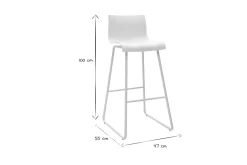 Tabourets de bar design blanc 76 cm (lot de 2) ONA