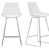 Tabourets de bar design blancs 65 cm (lot de 2) JUNE