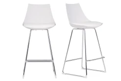 Tabourets de bar design blancs 65 cm (lot de 2) JUNE