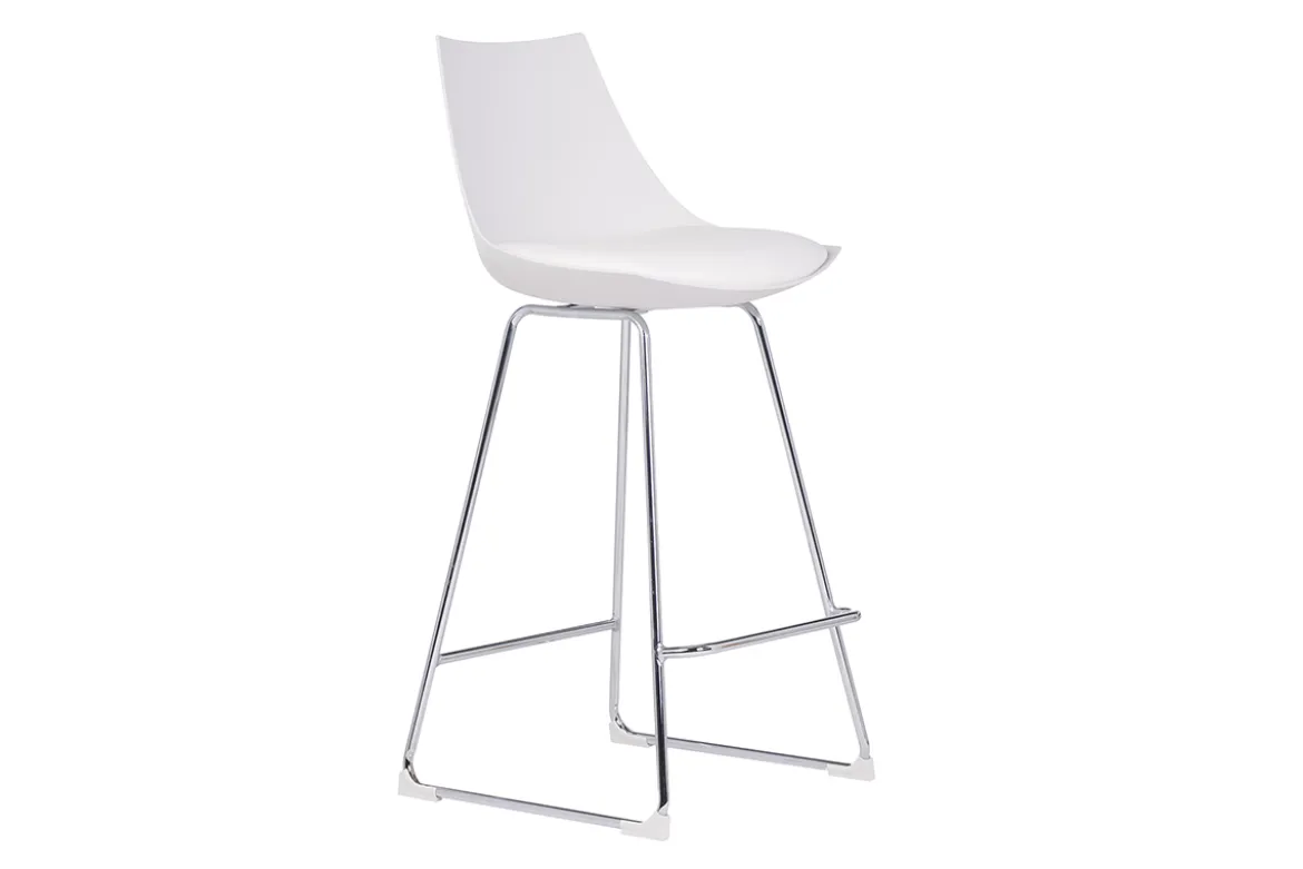 Tabourets de bar design blancs 65 cm (lot de 2) JUNE