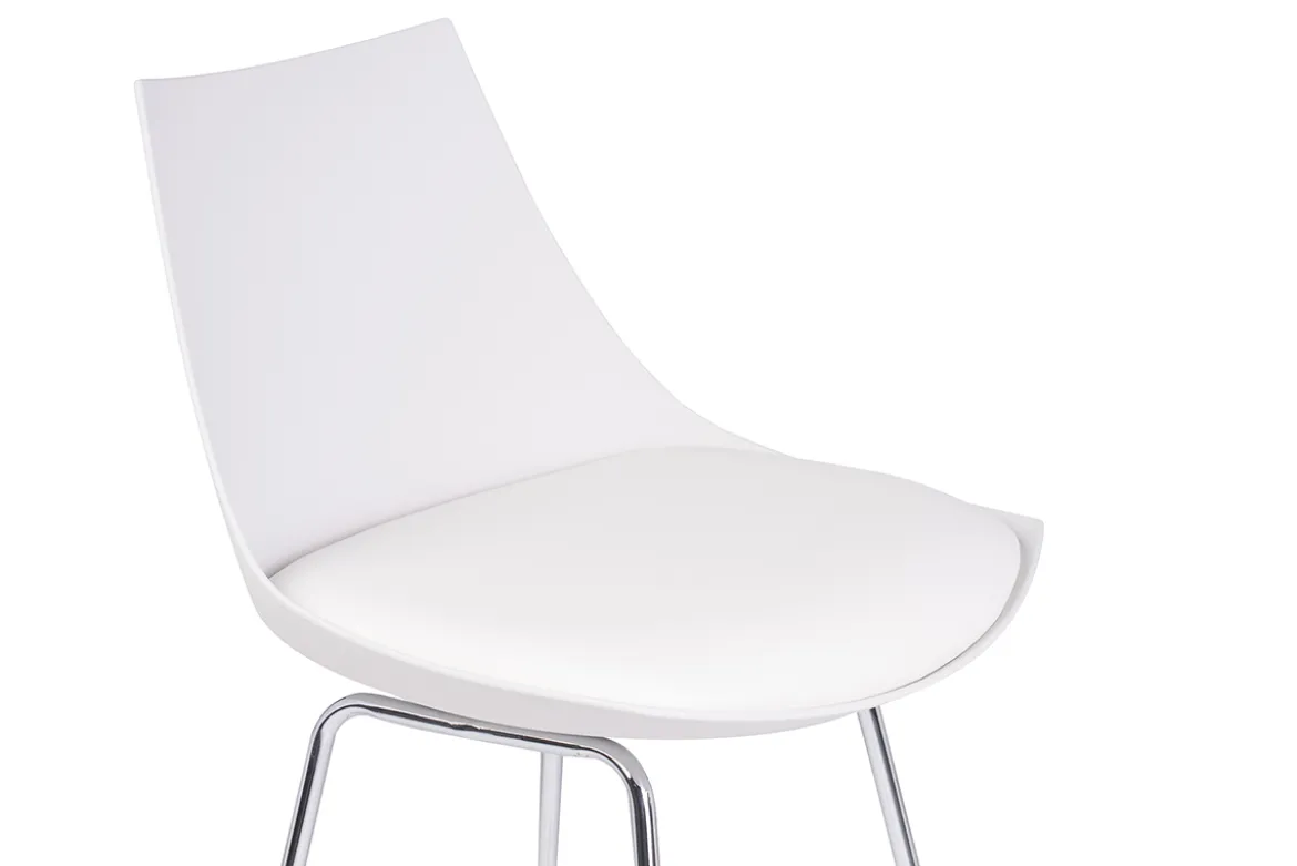 Tabourets de bar design blancs 65 cm (lot de 2) JUNE