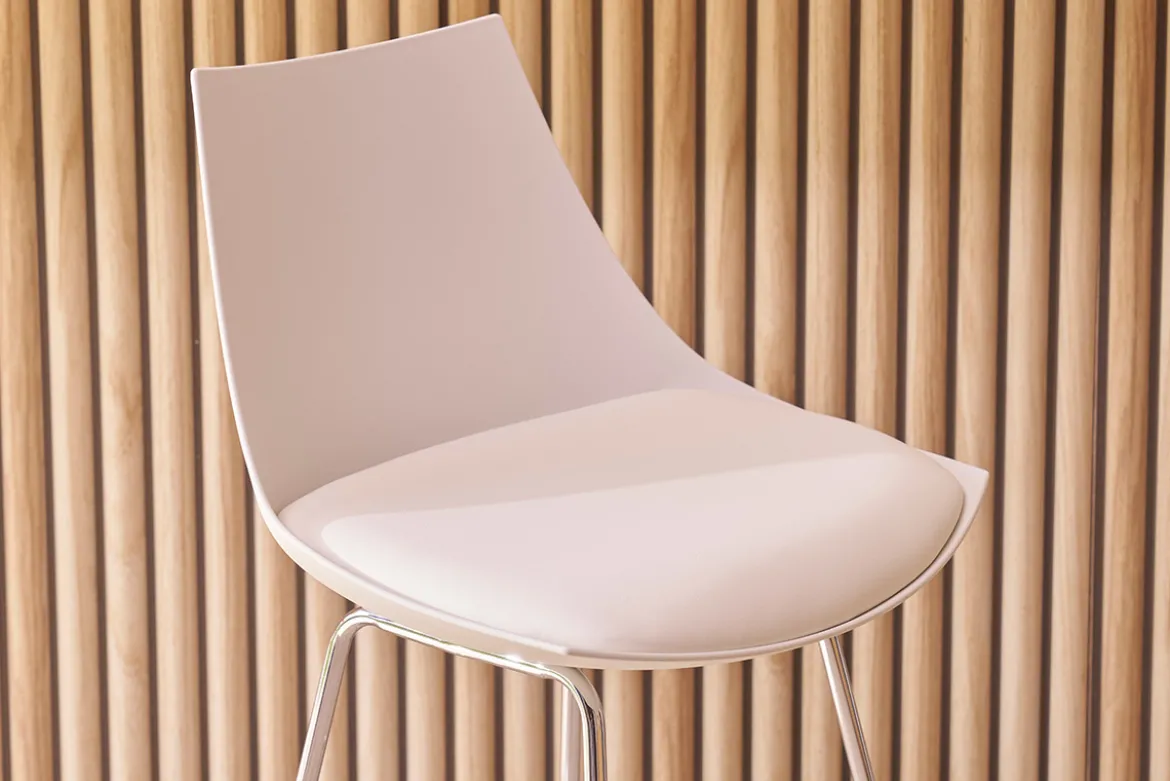 Tabourets de bar design blancs 65 cm (lot de 2) JUNE