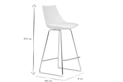 Tabourets de bar design blancs 65 cm (lot de 2) JUNE